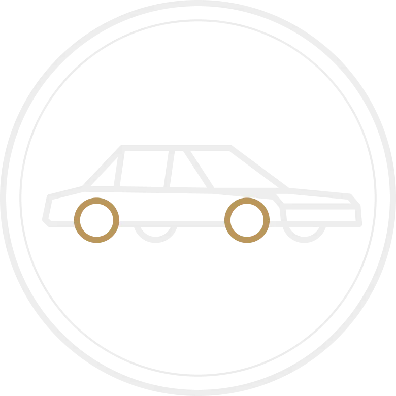 迎賓車での<br>至れり尽くせりの<br>お出迎え